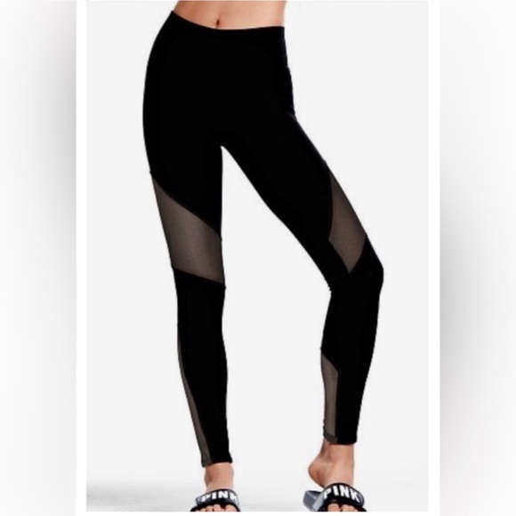 PINK Victoria's Secret Ultimate Yoga Leggings - Pure Mesh Piecing - Size Small - Picture 1 of 9